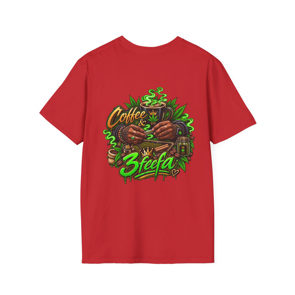 Coffee & Sweets Tee — Retro Green Script Chest Logo T-Shirt