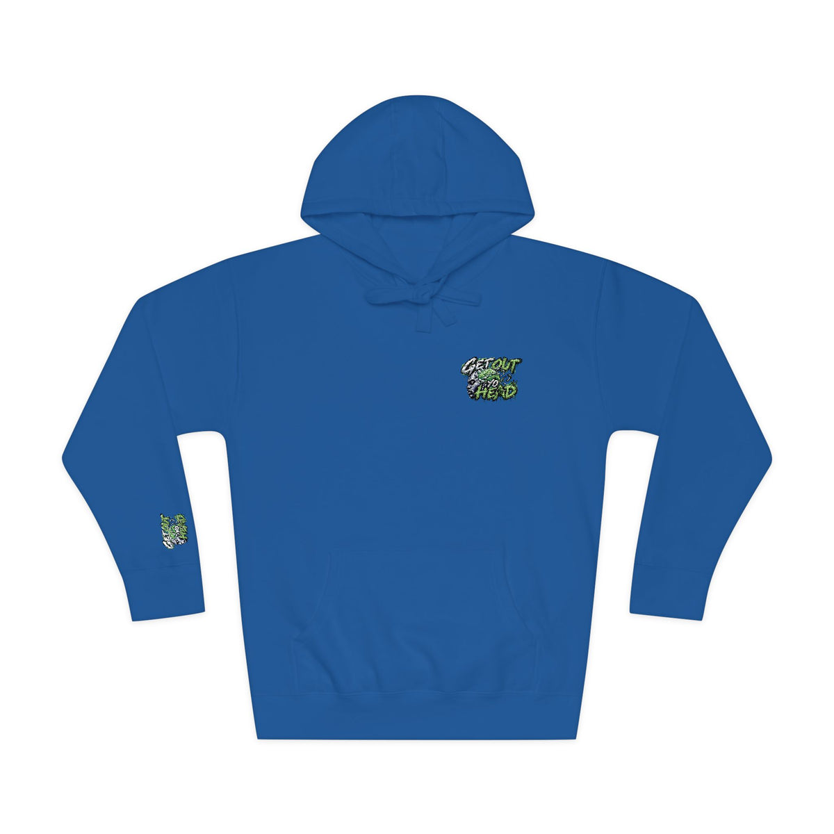 Hoodie — Green Floral Camo Chest & Sleeve Logo