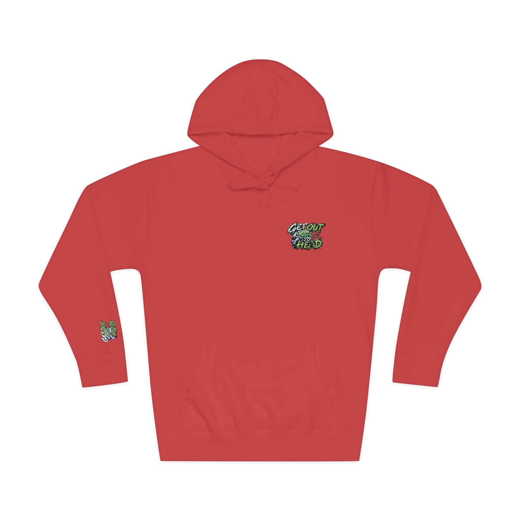 Hoodie — Green Floral Camo Chest & Sleeve Logo