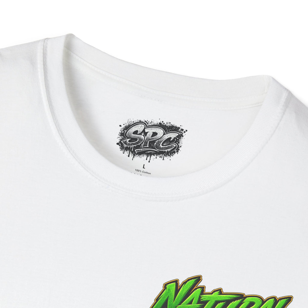Natural Trap Logo T‑Shirt — Retro Green & Yellow Graphic Tee