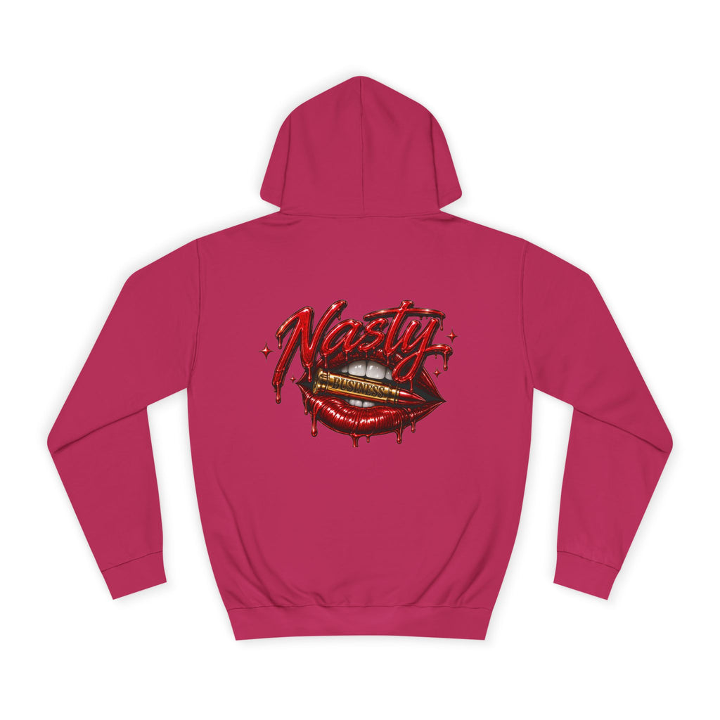 Feminine Nasty Business Hoodie — Graphic Dripping Lips College Sweatshirt