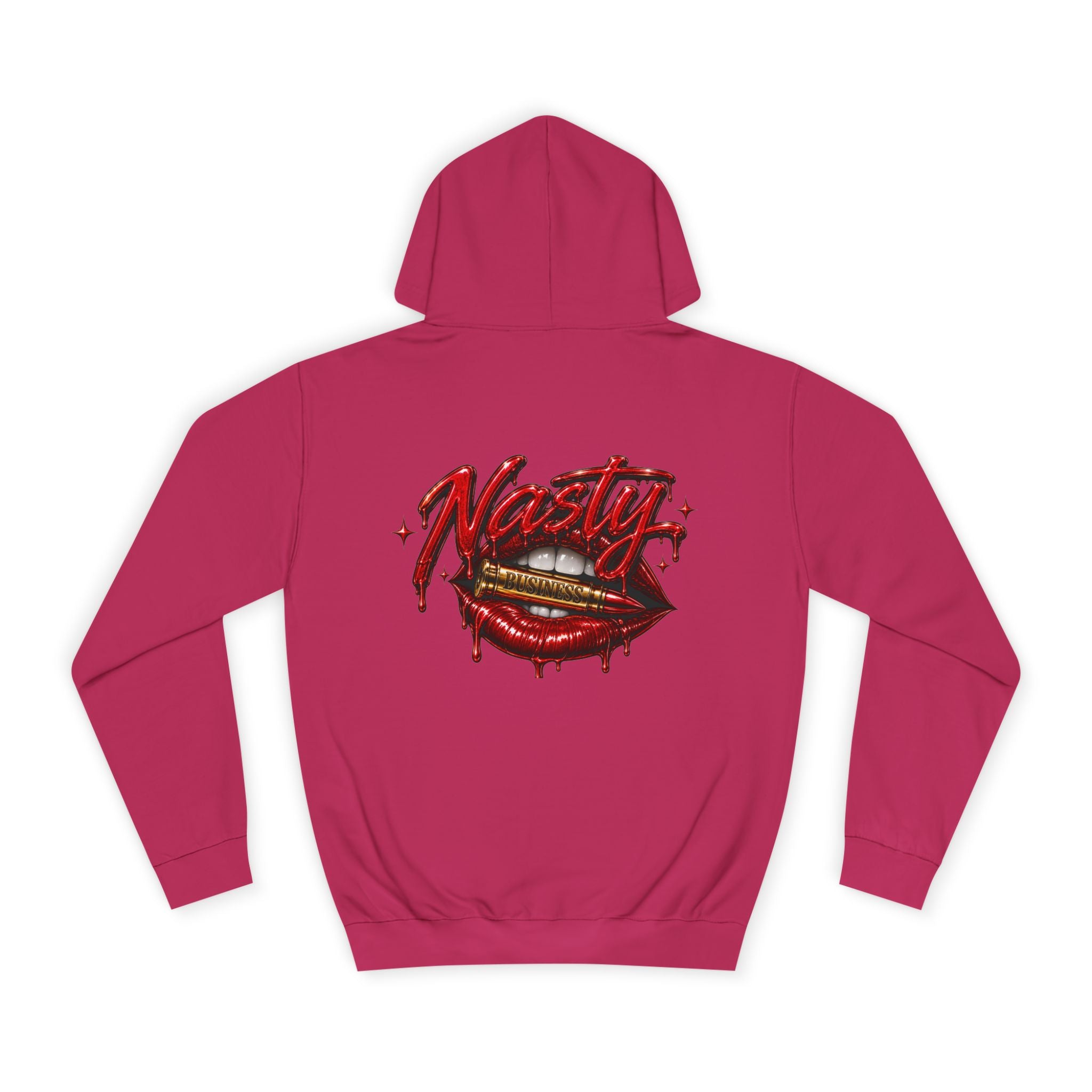 Feminine Nasty Business Hoodie — Graphic Dripping Lips College Sweatshirt