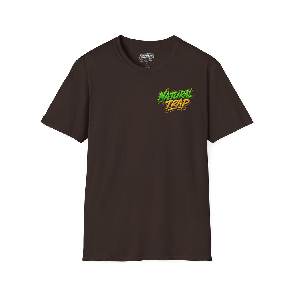 Natural Trap Logo T‑Shirt — Retro Green & Yellow Graphic Tee