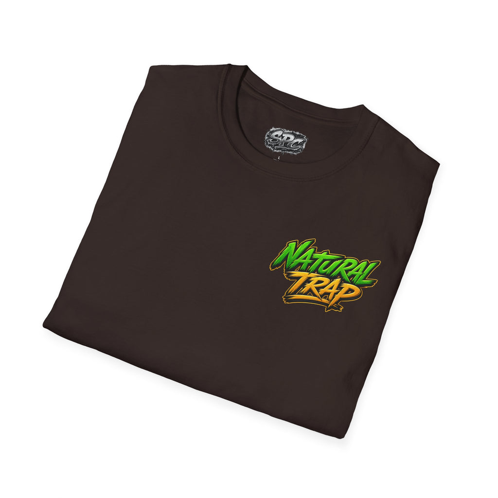 Natural Trap Logo T‑Shirt — Retro Green & Yellow Graphic Tee