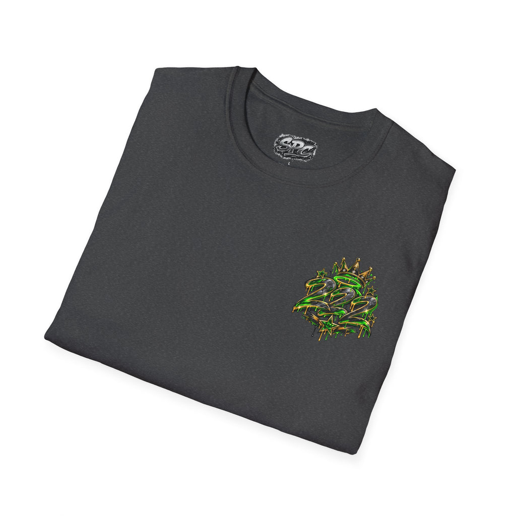 Camo Crown Pocket Tee — Minimal Green Crown Chest Graphic T-Shirt