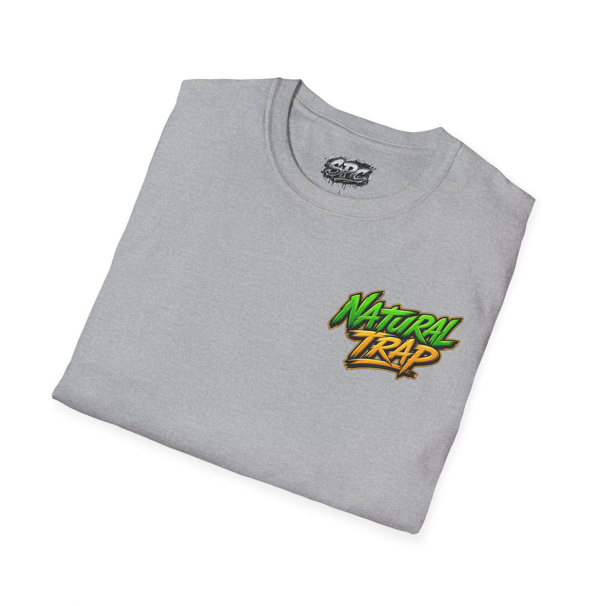 Natural Trap Logo T‑Shirt — Retro Green & Yellow Graphic Tee