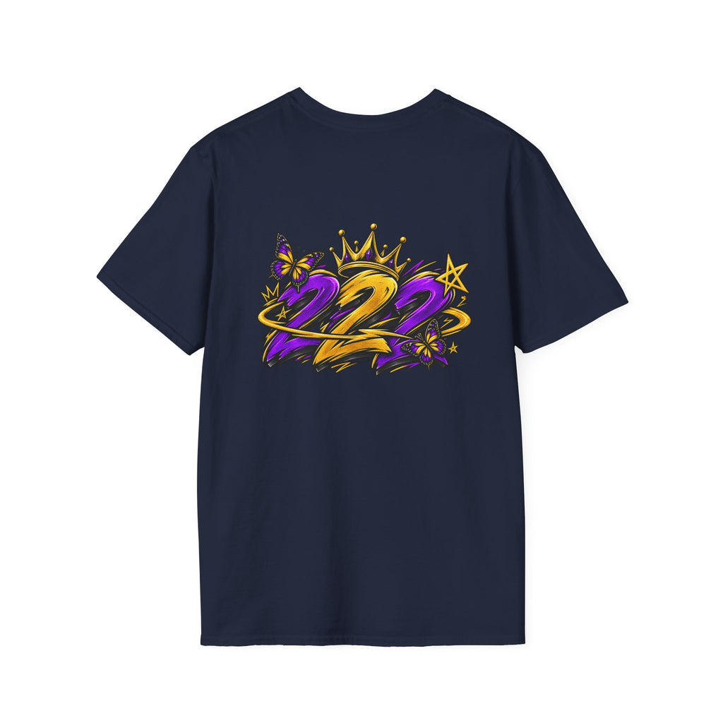 Pocket Logo T‑Shirt — Purple Crown '2' Graphic
