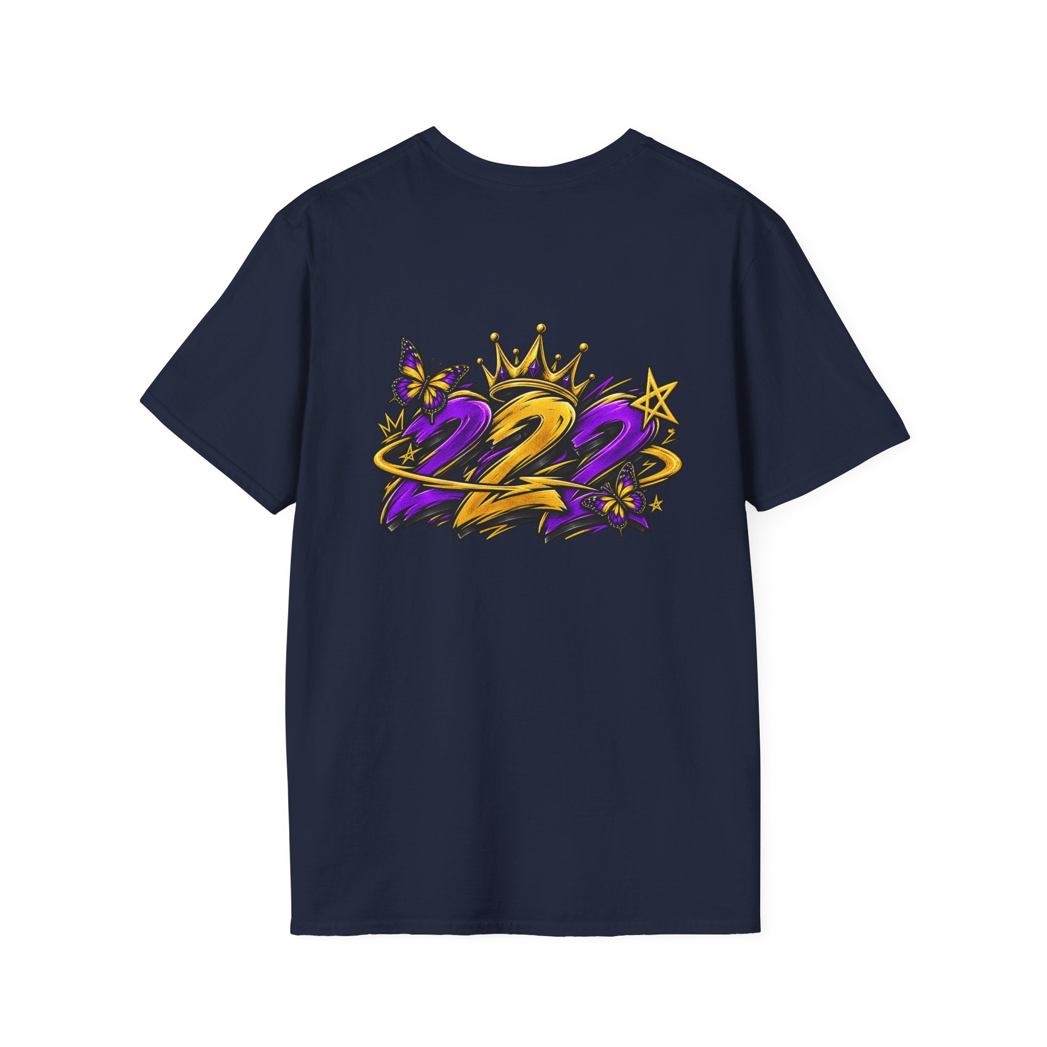 Pocket Logo T‑Shirt — Purple Crown '2' Graphic