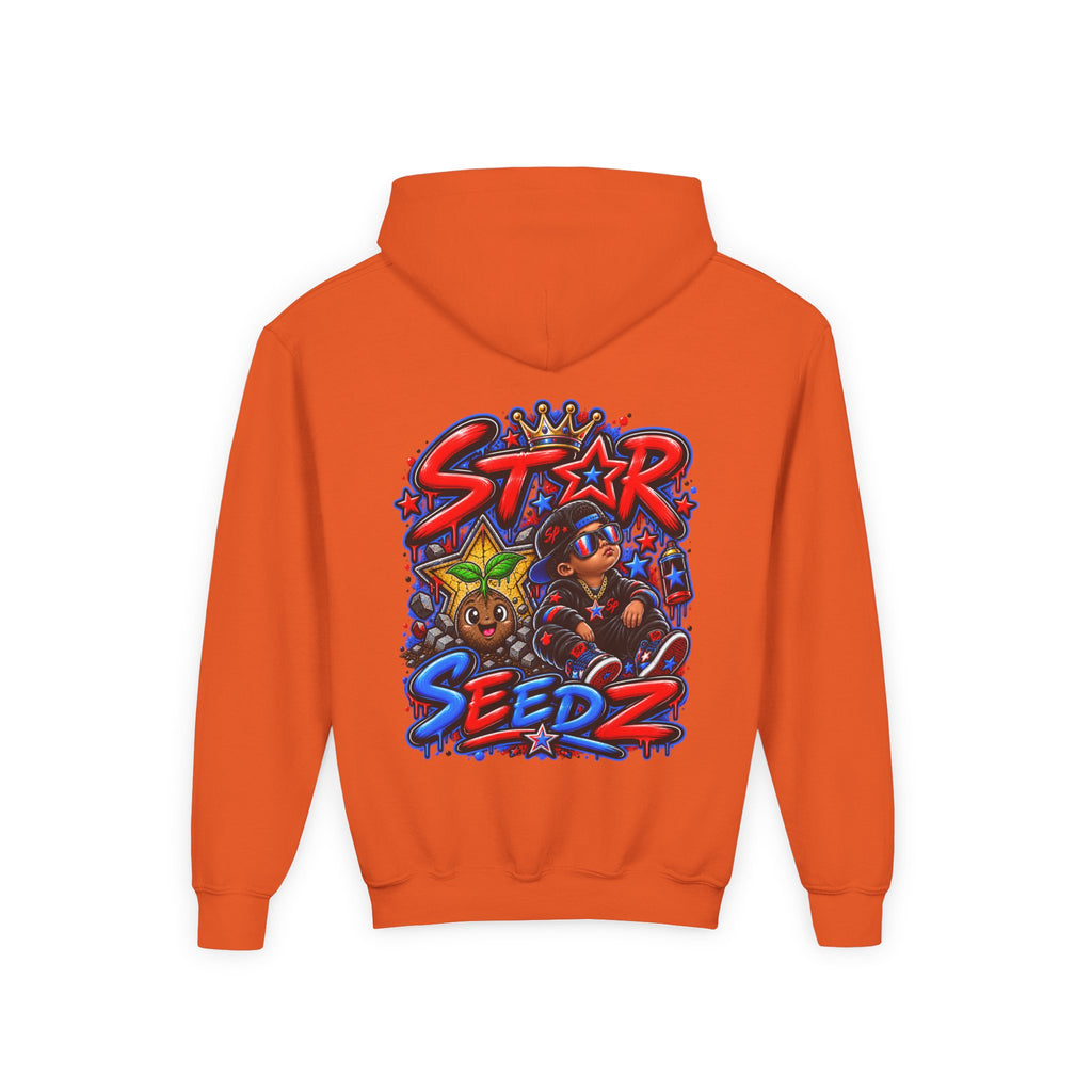 Youth Hoodie — 'Star Seedz' Colorful Street Art Logo Pullover