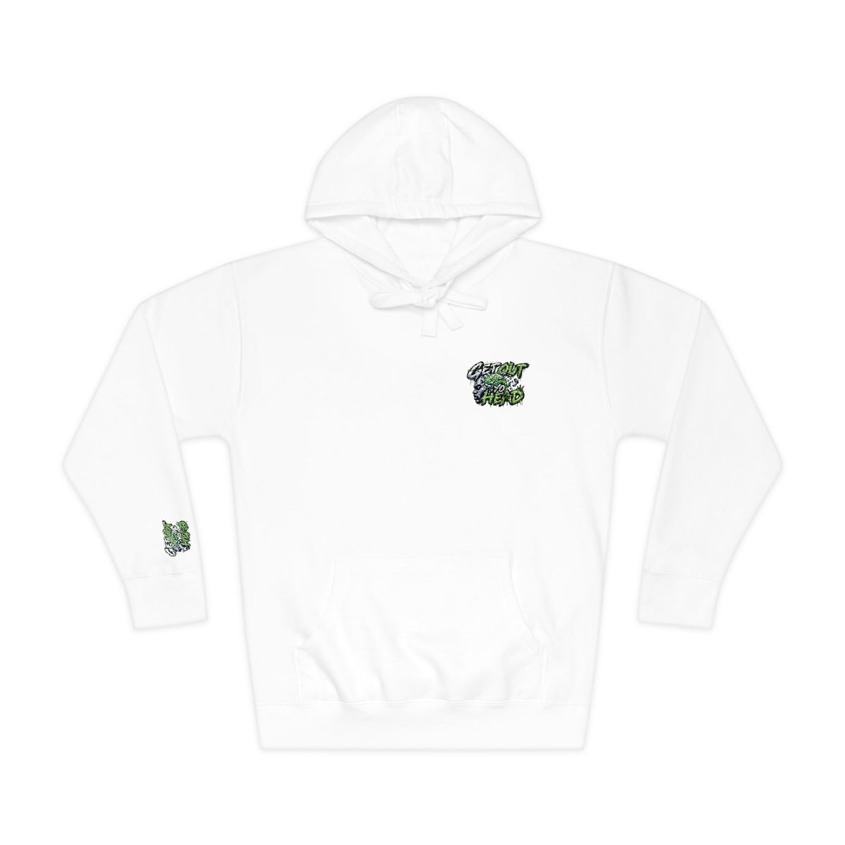 Hoodie — Green Floral Camo Chest & Sleeve Logo