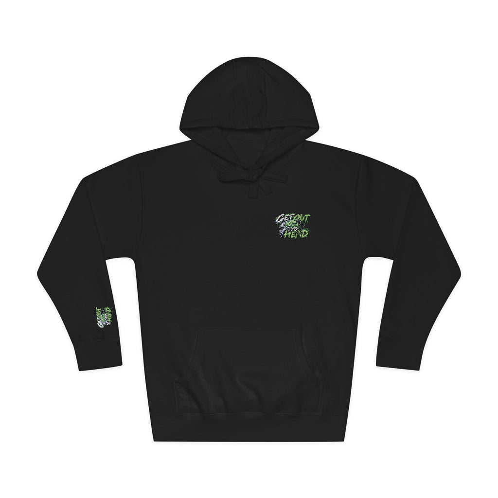 Hoodie — Green Floral Camo Chest & Sleeve Logo