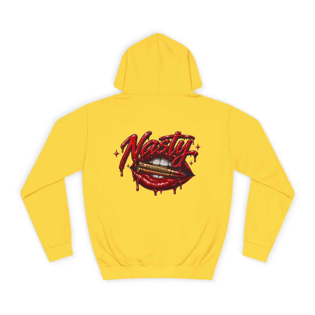 Feminine Nasty Business Hoodie — Graphic Dripping Lips College Sweatshirt