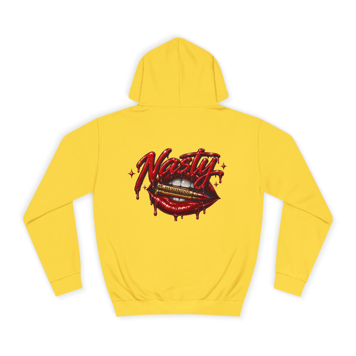 Feminine Nasty Business Hoodie — Graphic Dripping Lips College Sweatshirt