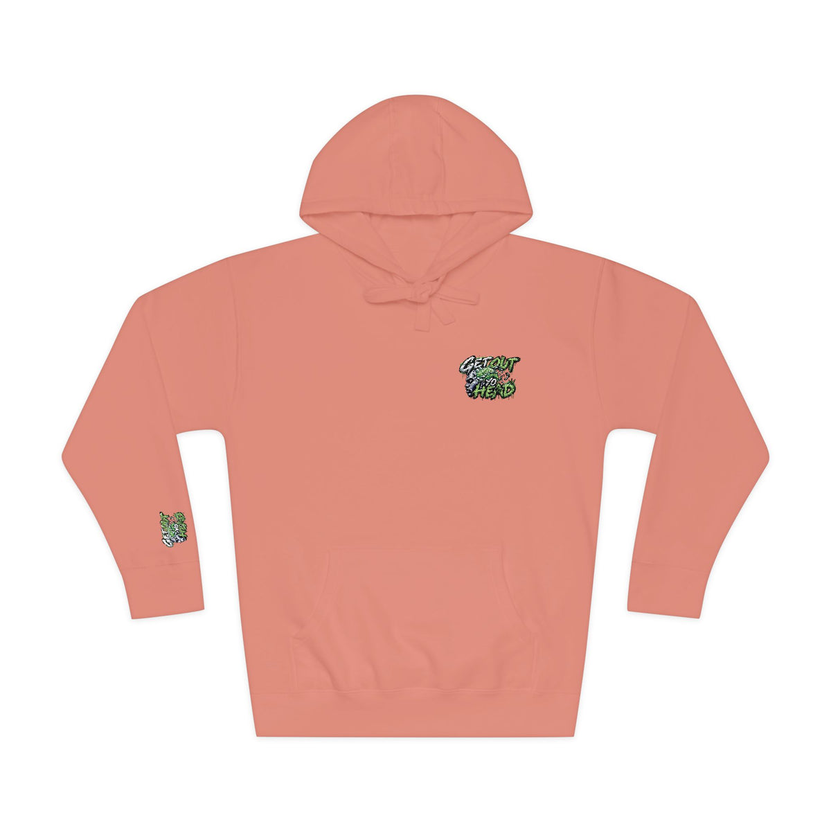 Hoodie — Green Floral Camo Chest & Sleeve Logo