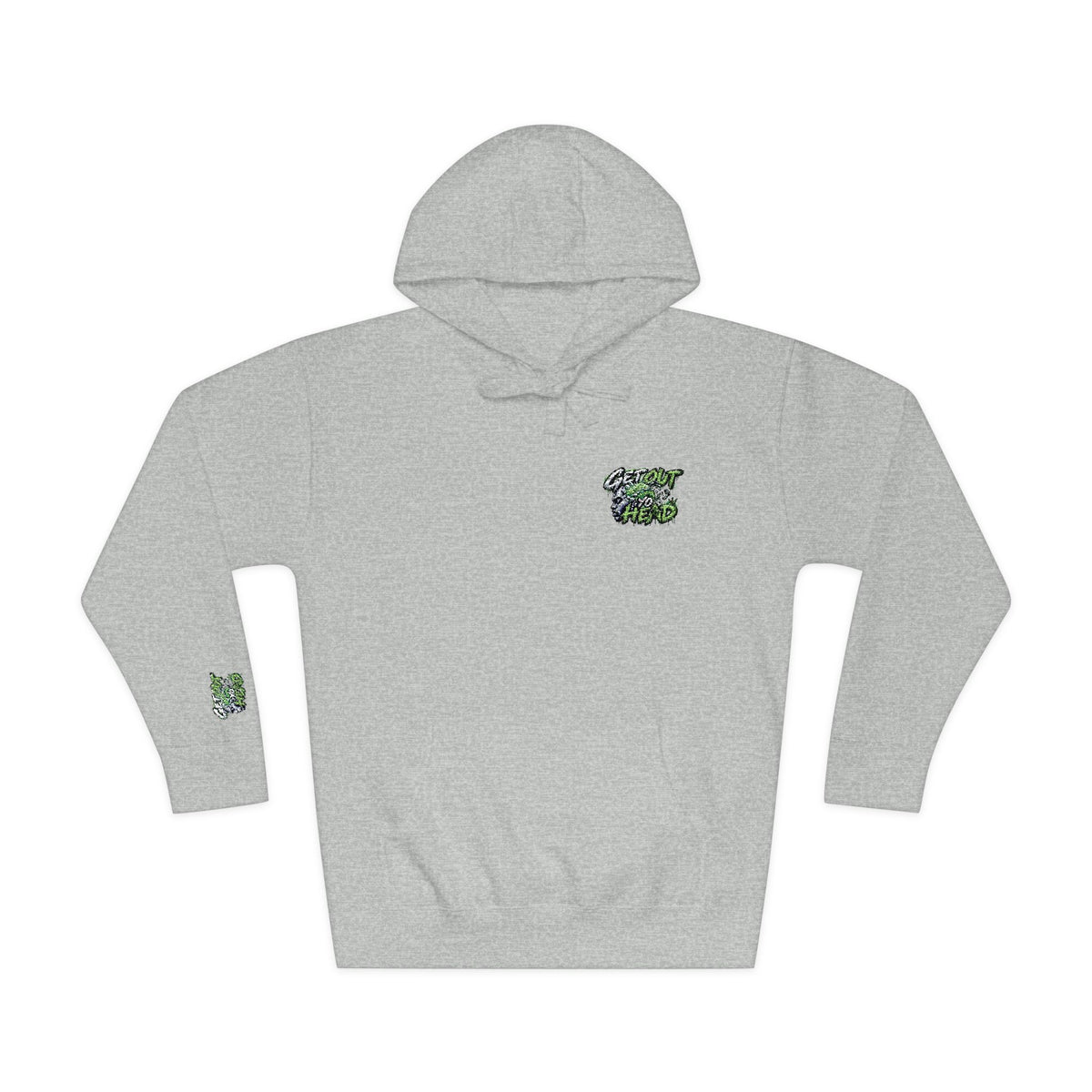 Hoodie — Green Floral Camo Chest & Sleeve Logo