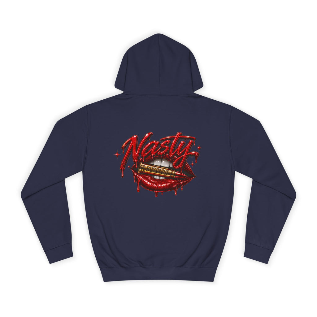 Feminine Nasty Business Hoodie — Graphic Dripping Lips College Sweatshirt