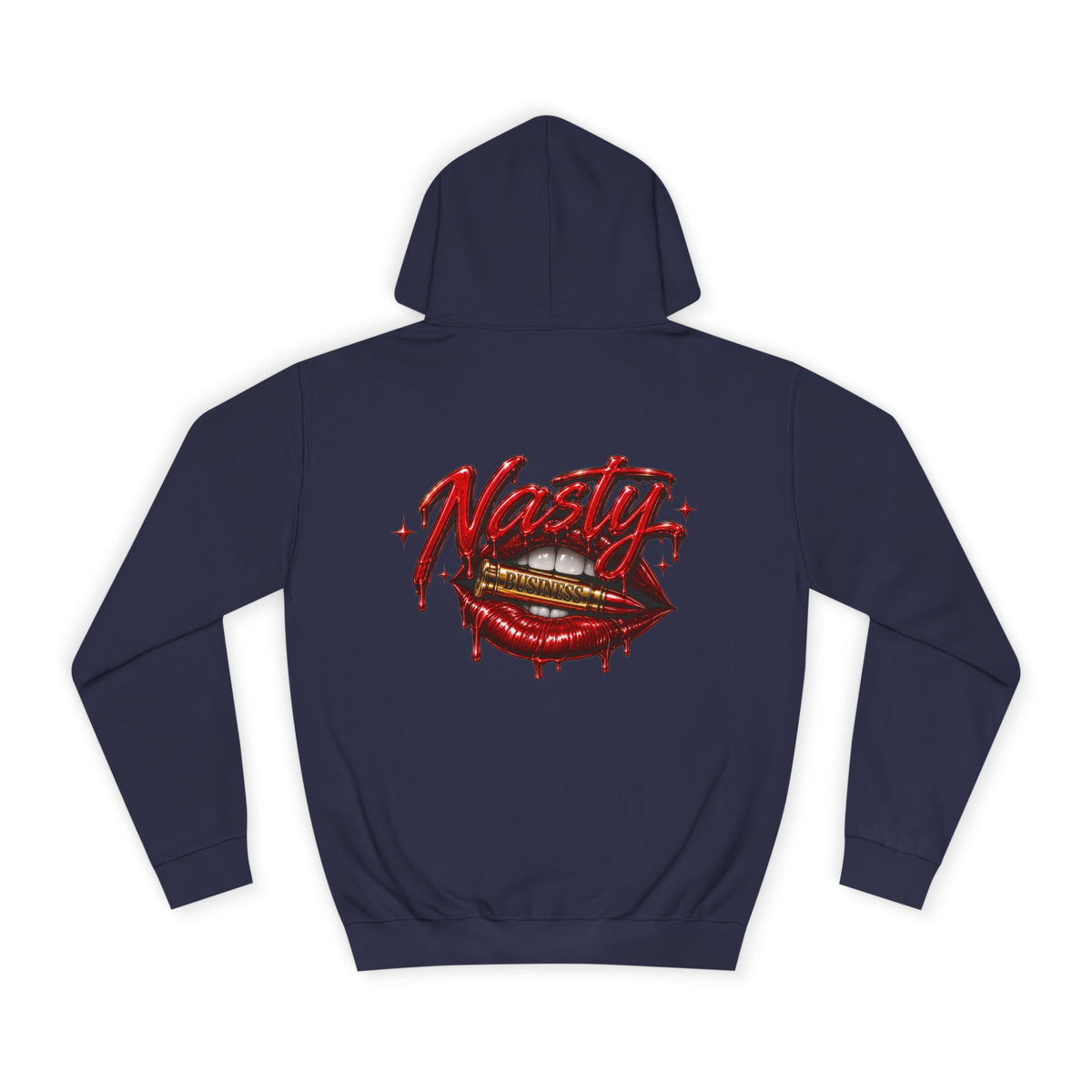Feminine Nasty Business Hoodie — Graphic Dripping Lips College Sweatshirt