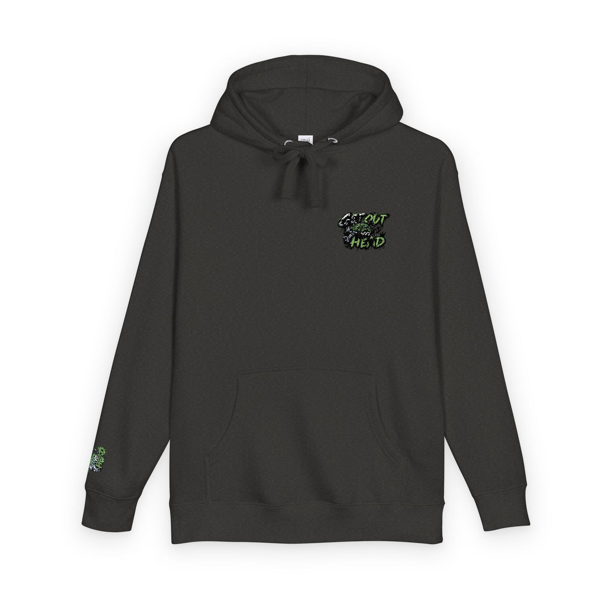 Hoodie — Green Floral Camo Chest & Sleeve Logo