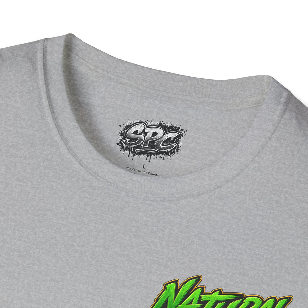 Natural Trap Logo T‑Shirt — Retro Green & Yellow Graphic Tee