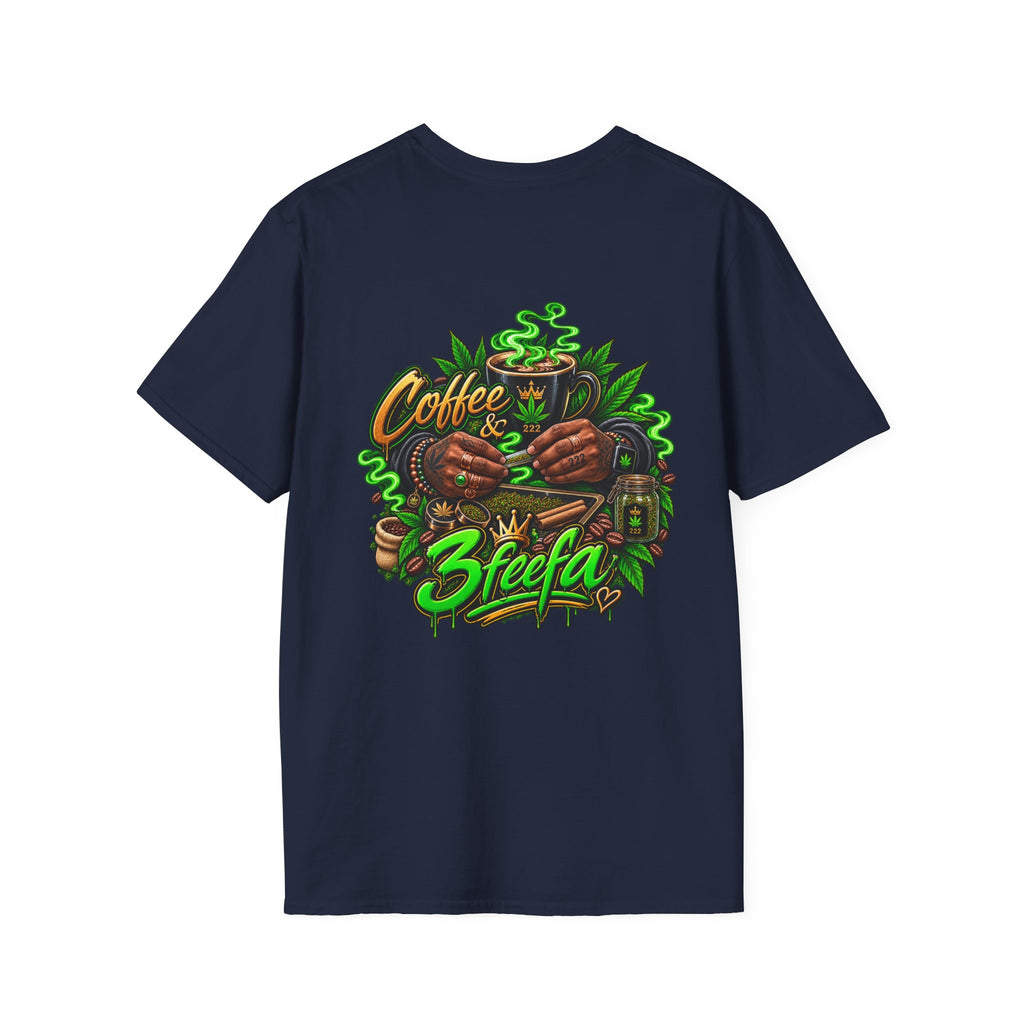 Coffee & Sweets Tee — Retro Green Script Chest Logo T-Shirt