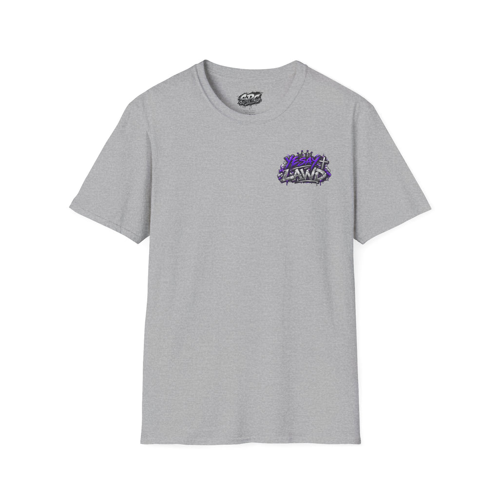 T-Shirt — Gnarled Purple 'LAW' Street Graffiti Logo