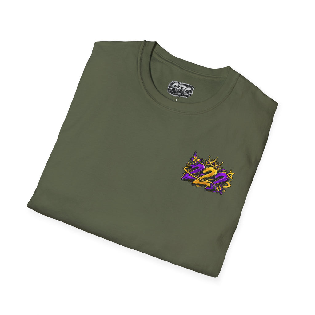 Pocket Logo T‑Shirt — Purple Crown '2' Graphic