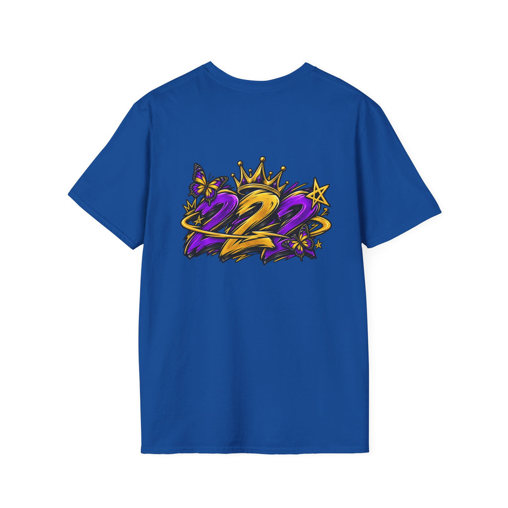 Pocket Logo T‑Shirt — Purple Crown '2' Graphic