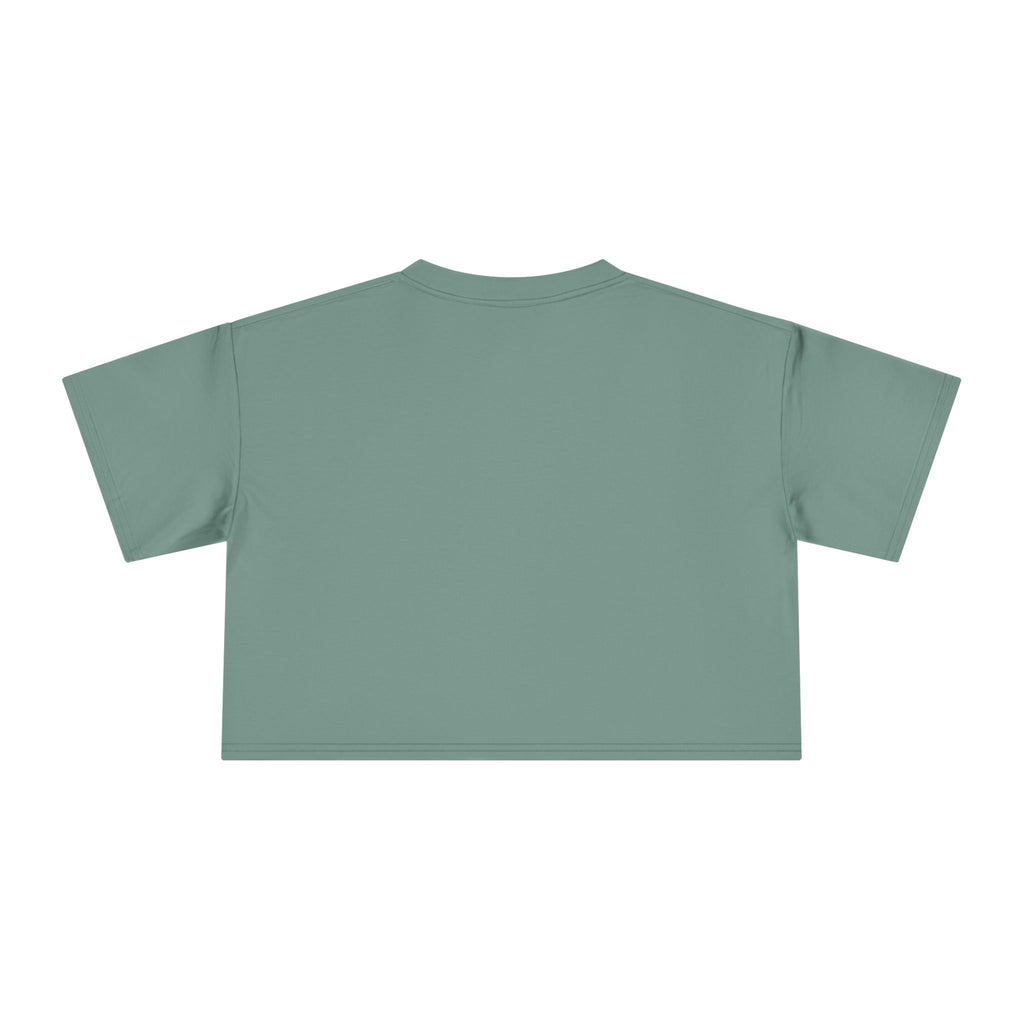 Nutty Postpartum Crewneck Crop Tee — "Nutty Postpartum" Graphic Women's Crop Tee