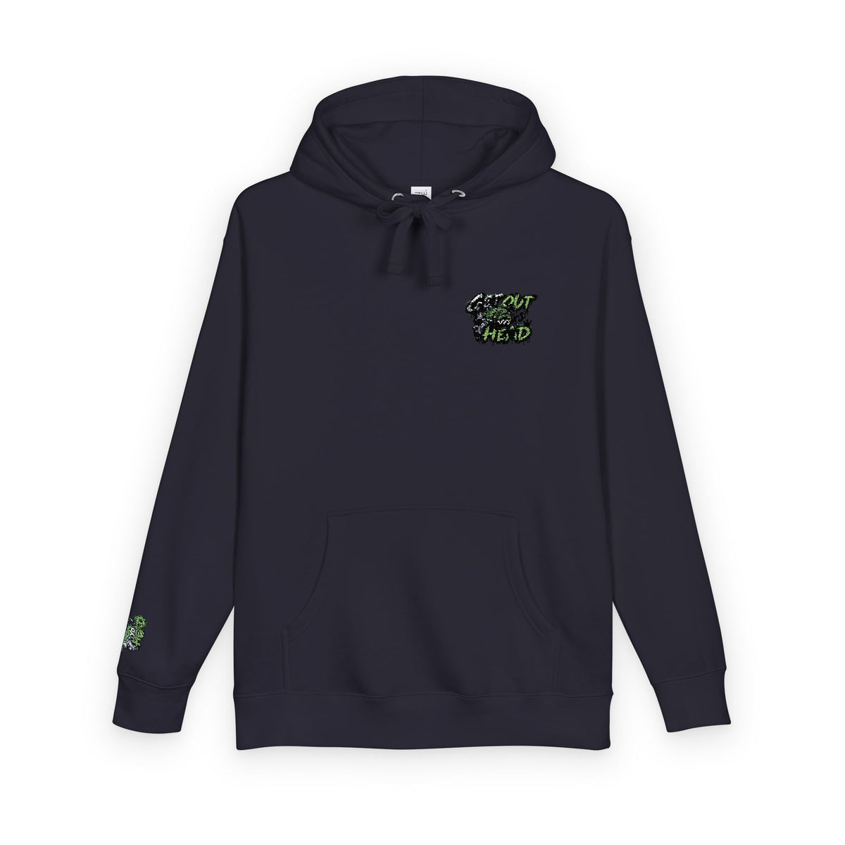 Hoodie — Green Floral Camo Chest & Sleeve Logo