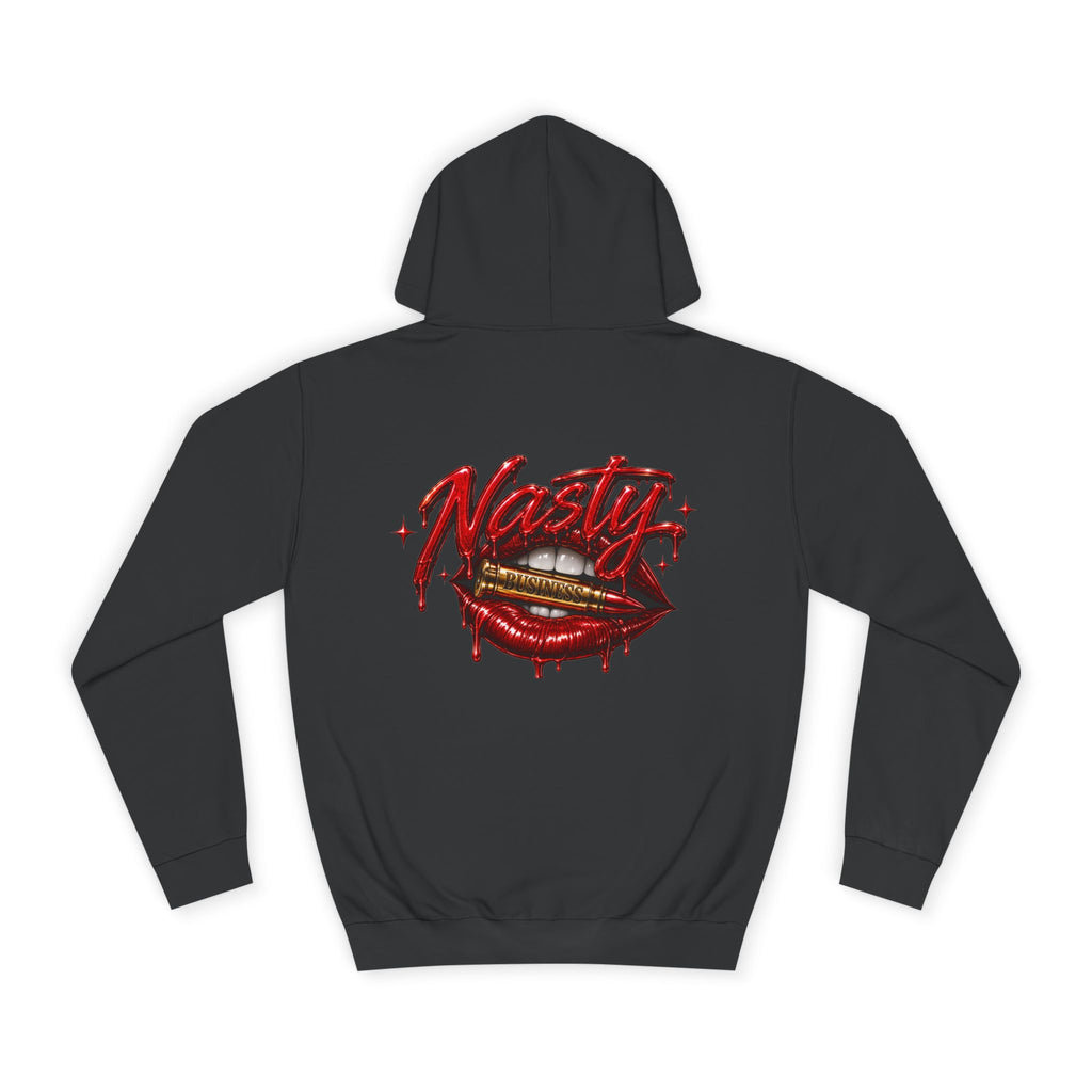 Feminine Nasty Business Hoodie — Graphic Dripping Lips College Sweatshirt