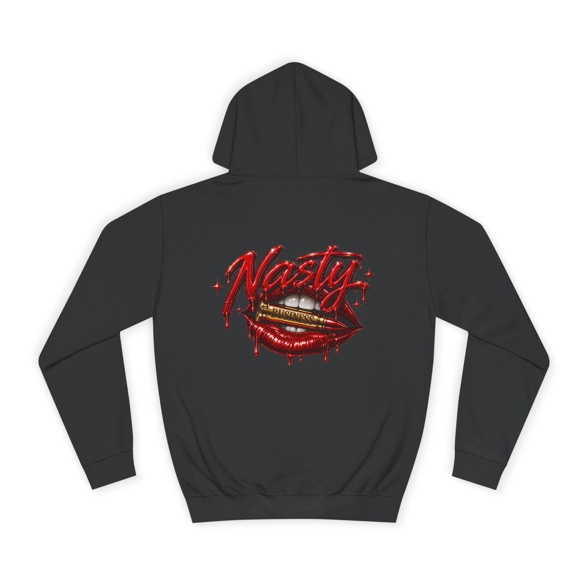 Feminine Nasty Business Hoodie — Graphic Dripping Lips College Sweatshirt
