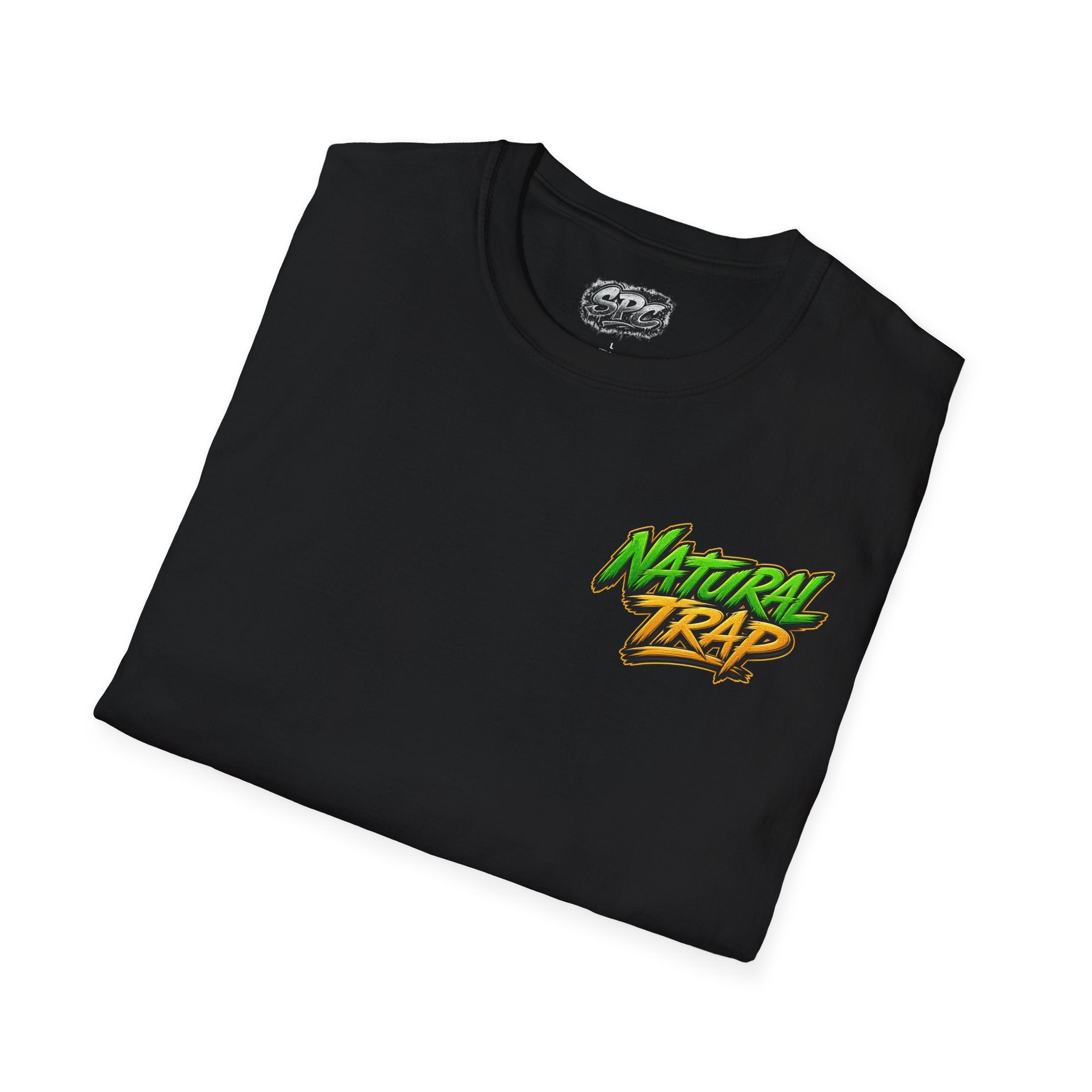 Natural Trap Logo T‑Shirt — Retro Green & Yellow Graphic Tee