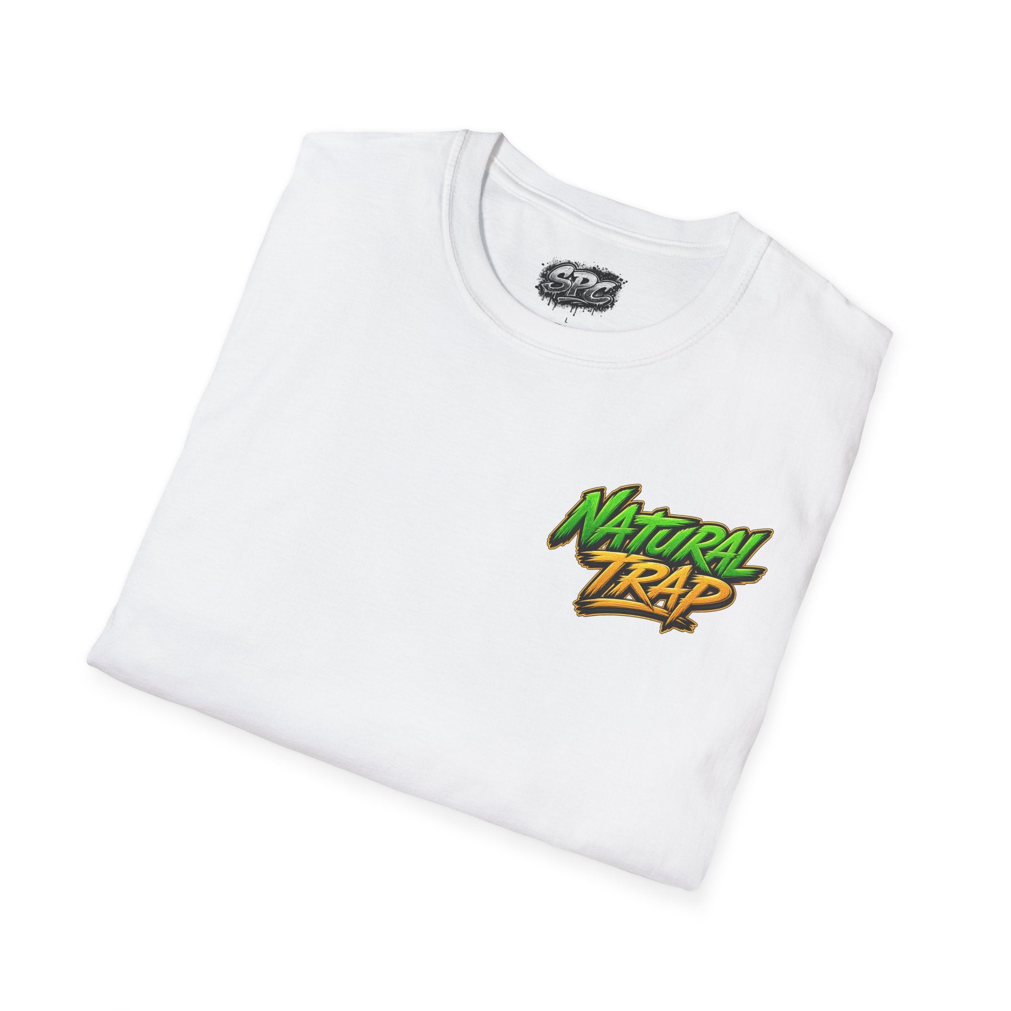 Natural Trap Logo T‑Shirt — Retro Green & Yellow Graphic Tee