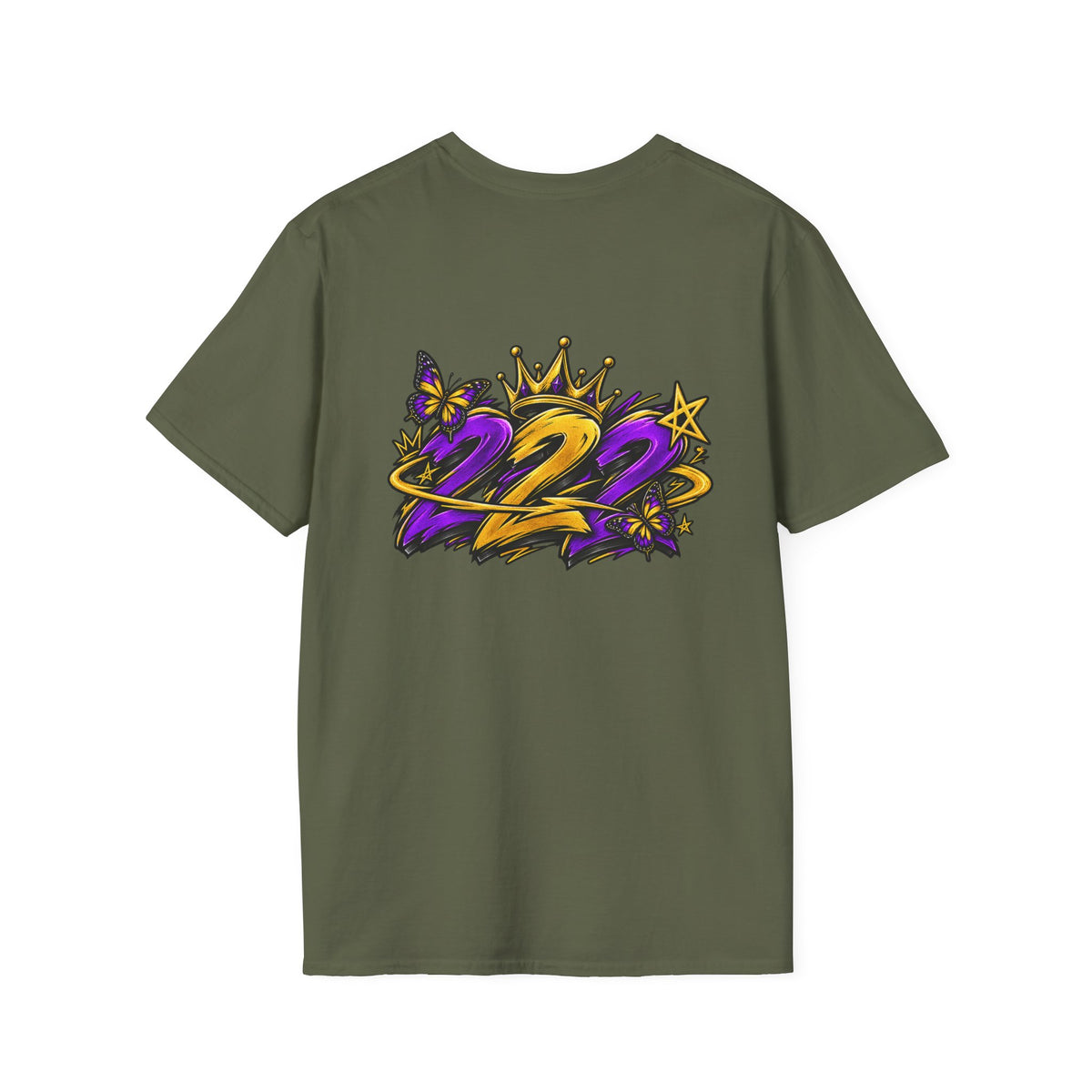 Pocket Logo T‑Shirt — Purple Crown '2' Graphic