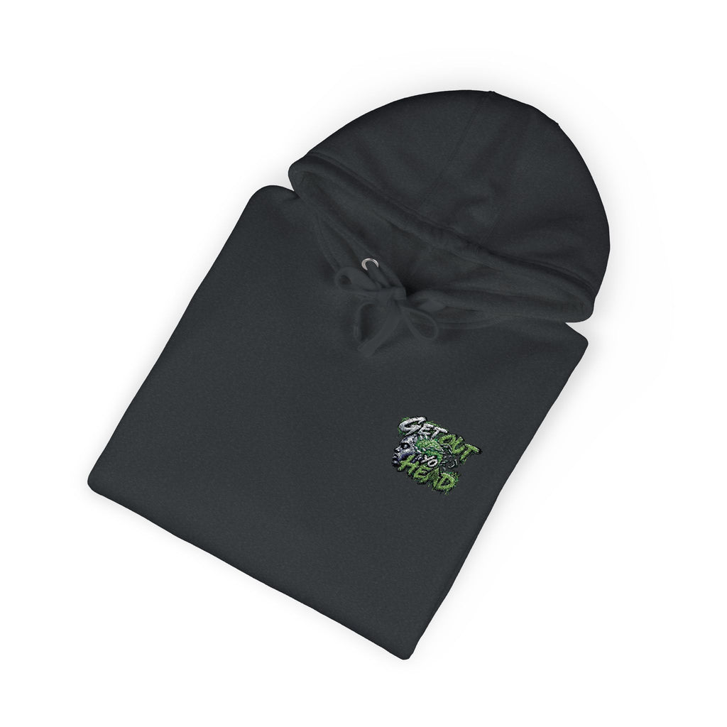 Hoodie — Green Floral Camo Chest & Sleeve Logo