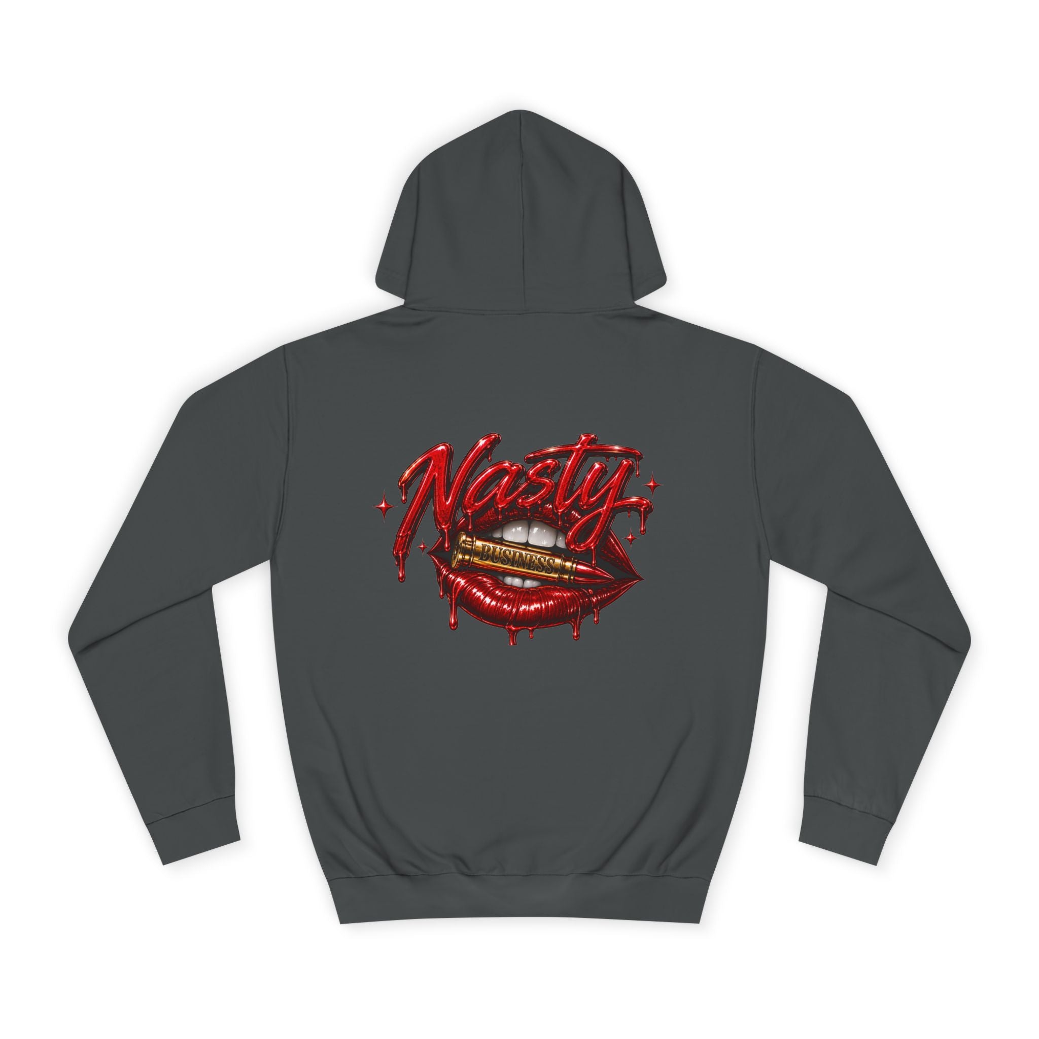 Feminine Nasty Business Hoodie — Graphic Dripping Lips College Sweatshirt