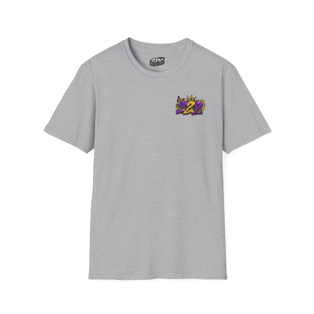 Pocket Logo T‑Shirt — Purple Crown '2' Graphic